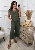 Madeline Khaki Frill Hem Set image
