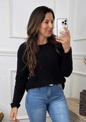 Honor Black Wide Neck Knit Jumper image