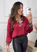 Sunnie Wine Zebra Trim Top image