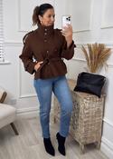 Roisin Brown Jacket With Buttons image
