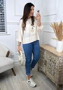 Rebel Cream Textured Blouse With Necklace image