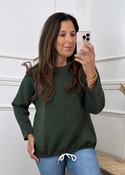 Pre Order: Reina Khaki Embossed Sweat Shirt