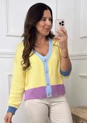 Philippa Yellow Contrasting Trim Cardigan