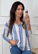 Rosslyn Blue Crochet Summer Sweater