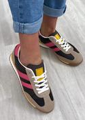 Fergy Rose Stripe Mocha Trainers
