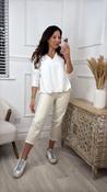 Georgette Cream V Neck Top image