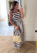Elaina  Brown Striped Maxi Dress