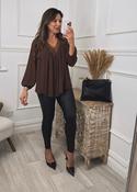 Martha Brown V-Neck Top image