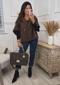 Suzette Brown Notch Lapel Cape