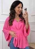 Marissa Pink Cape Sleeve Blouse