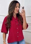 Bernice Wine Balloon Sleeve Blouse image