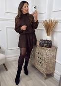 Gwen Brown Applique Dress