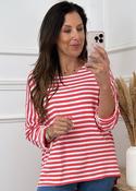 Francine Red Striped Top