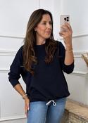 PRE ORDER: Reina Navy Embossed Sweat Shirt