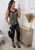 Romy Khaki Lace Cami Top
