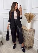 Croia Black PU Leather Pants