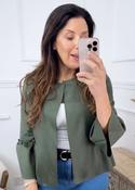 Phoenix Khaki Flute Sleeve Bolero