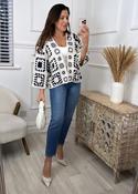 Avril Navy Crochet Knit Cardigan