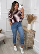 Viola Pink and Navy Striped Top image