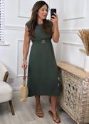 Rhonda Khaki Shoulder Pad Dress image