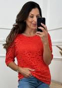 Deirdre Coral Floral Lace Blouse