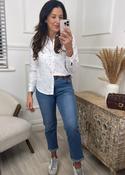 Valentina White Heart Print Shirt