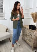 Merrill Army Green Gathered Sleeve Blazer image