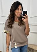 Josephine Mocha Golden Trim Top