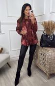 Nella Rust Leopard Print Top with Scarf