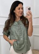 Martina Khaki Crochet Detail Blouse