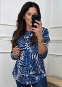 Ruta Blue Leaf Print Top