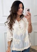 Joslyn Beige Broderie Blouse