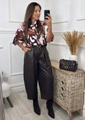 Alayne Brown Belted PU Leather Pants image