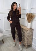 Vogue Brown Ribbed Tracksuit image