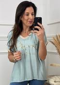 Nancy Aqua Green Everything is Possible Top