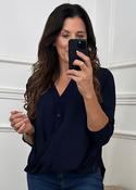 Darcy Navy Wrap Blouse