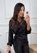 Bianca Black Side Tie Blouse