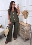 Fiona Khaki Gold Button Set image
