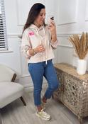 Tulsi Beige Heart Print Hoodie