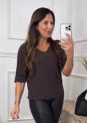 Nova Brown V Neck Glitter Top image