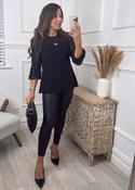 Teresa Black Sequin Cold Shoulder Top image
