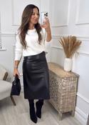 PRE ORDER: Kelsey Black Pleather Skirt image