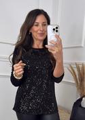 Ayla Black Sequin and Lace Top image