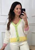 Philippa Cream Contrasting Trim Cardigan