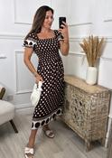 Marisse Brown Polka Dot Midi Dress image
