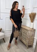 Cala Black Open Shoulder Top