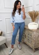 Hazel Blue Gingham Print Top image