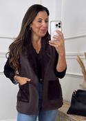Loretta Brown Suede Feel Waistcoat image