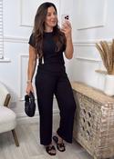 Madrid Black Ruched Gold Tie Set