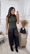 Carina Khaki High Neck Sleeveless Top image